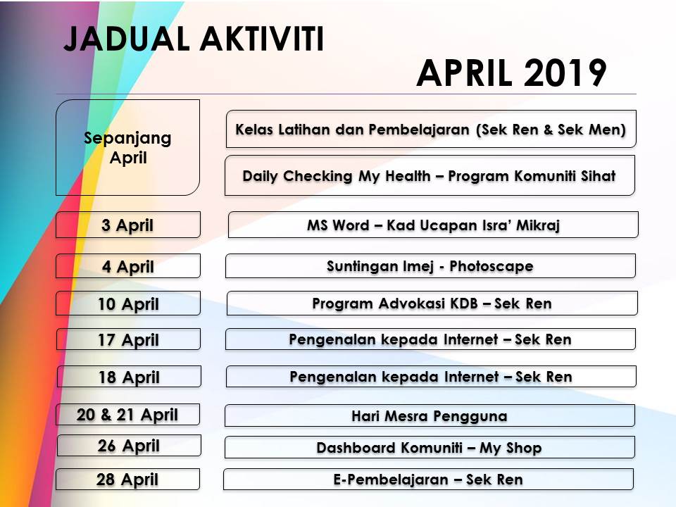 Jadual Aktiviti Apr2019