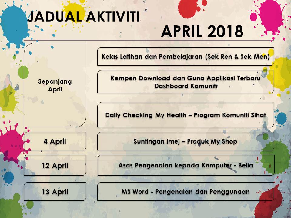 Jadual Aktiviti April2018 1