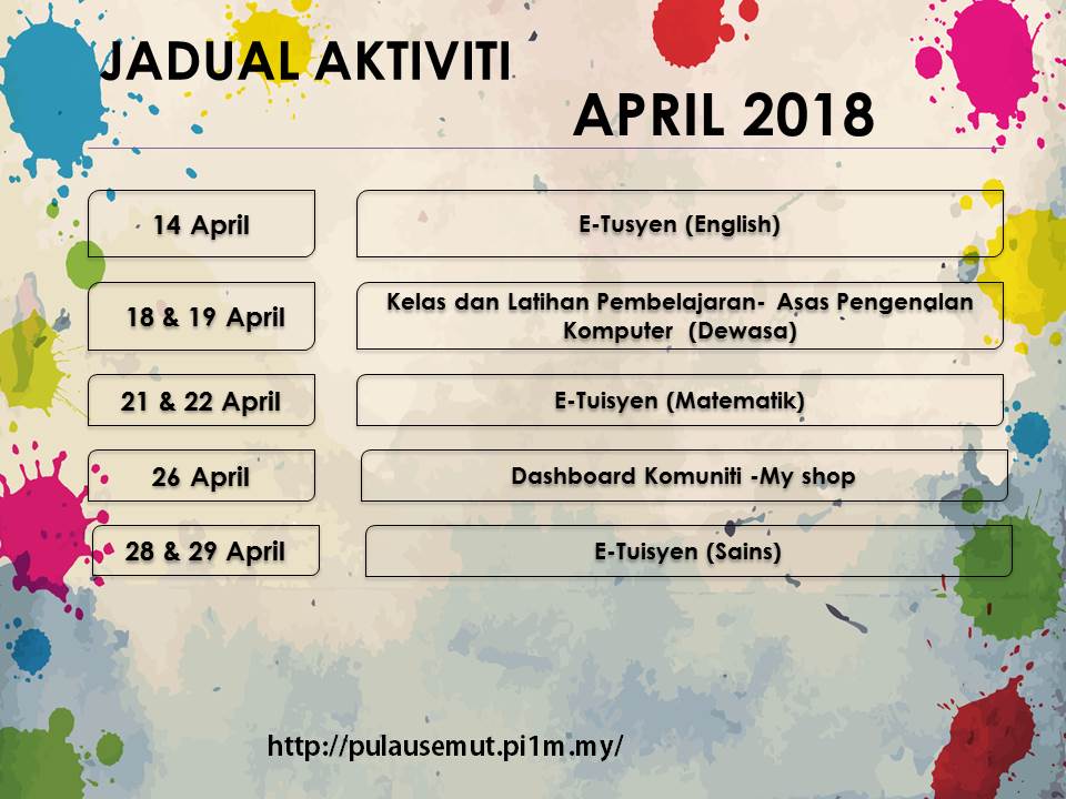 Jadual Aktiviti April2018 2