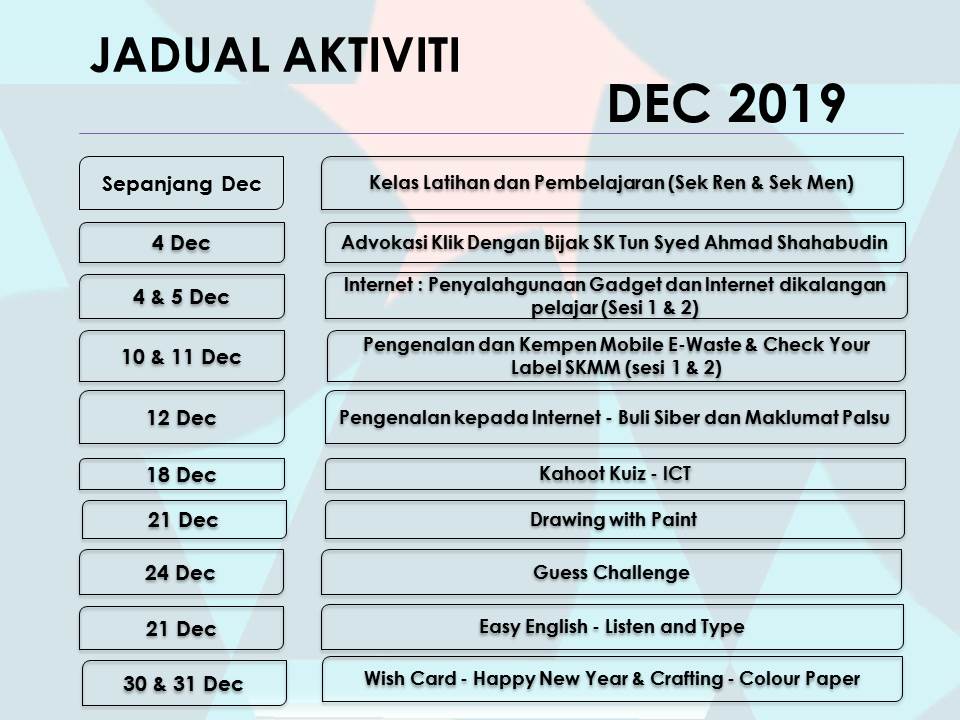 Jadual Aktiviti Dec2019