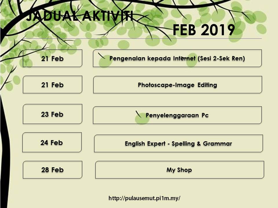 Jadual Aktiviti Feb2019 2