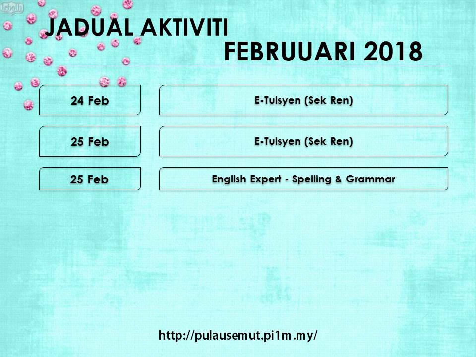 Jadual Aktiviti Feb218