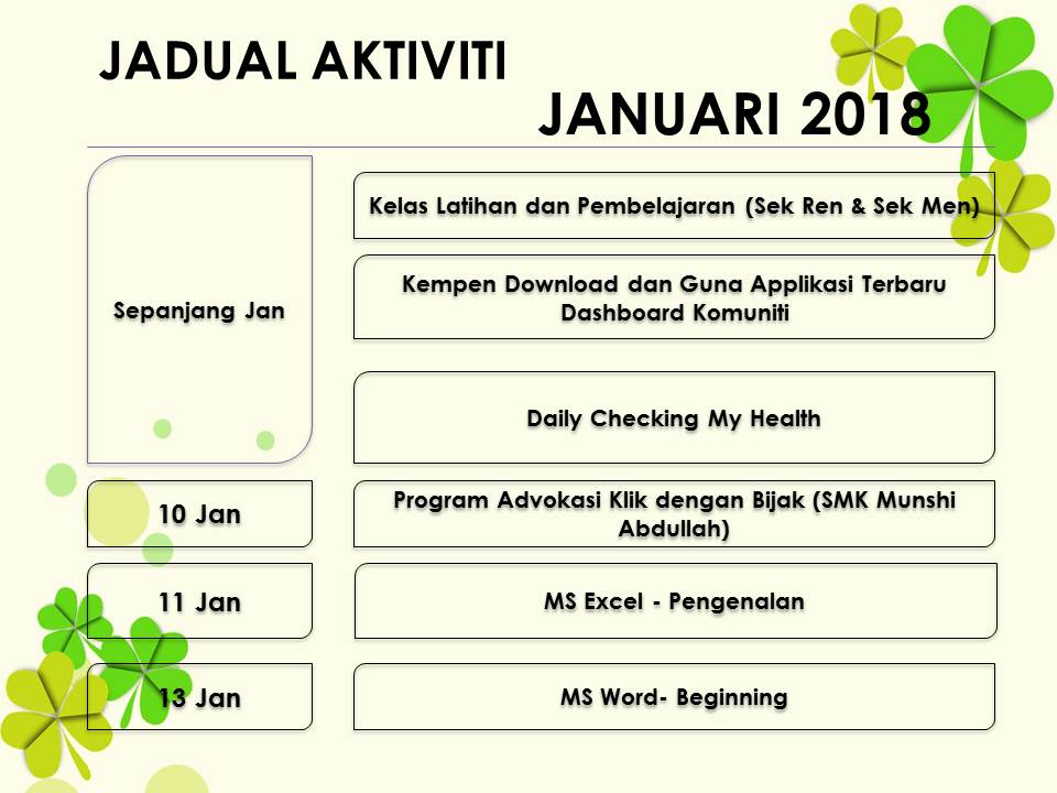 Jadual Aktiviti Jan18