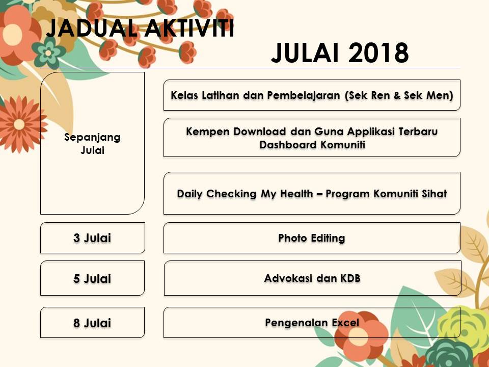 Jadual Aktiviti Julai2018 1