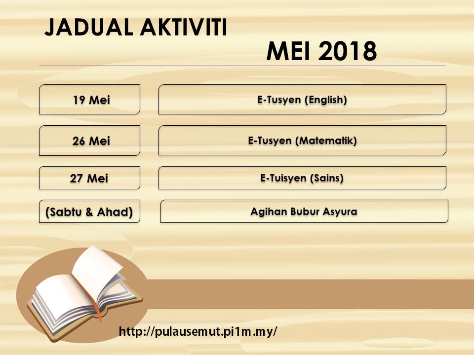 Jadual Aktiviti Mei 2018 2