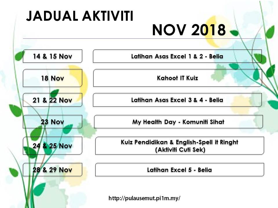 Jadual Aktiviti Nov2018 2