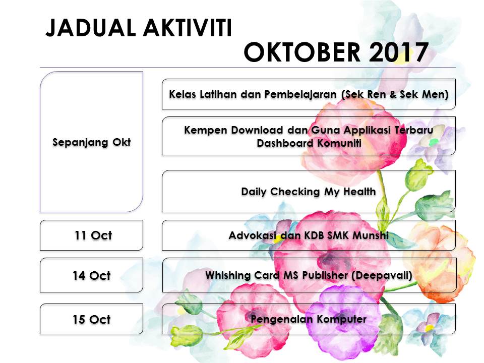 Jadual Aktiviti Okt 1